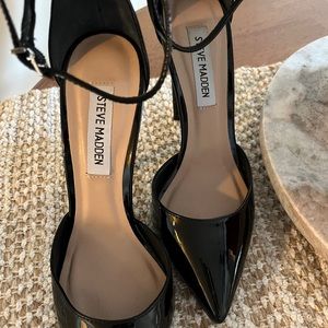 Black Patten Leather Steve Maddon Heels